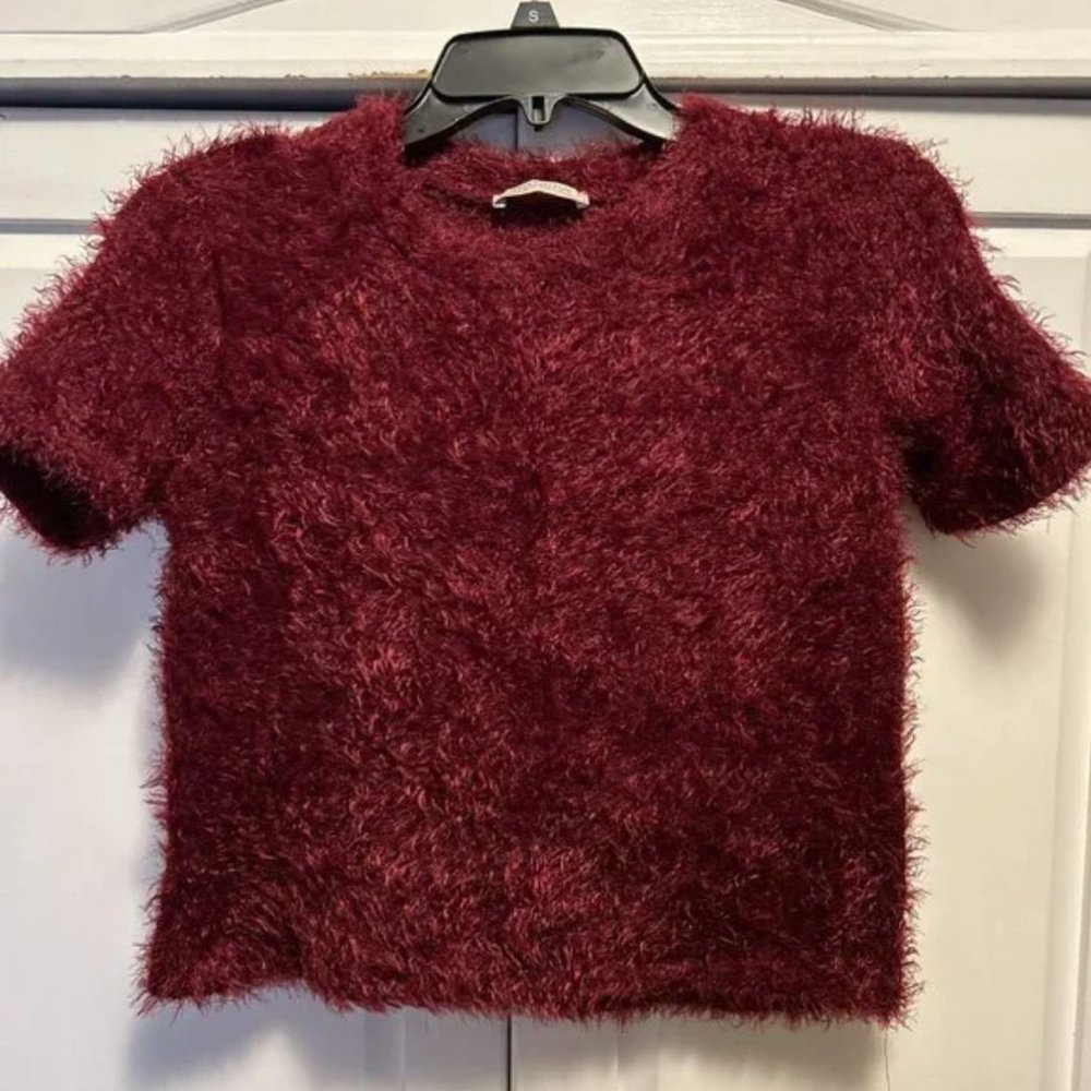 Zara Trafaluc Burgundy Sweater Top